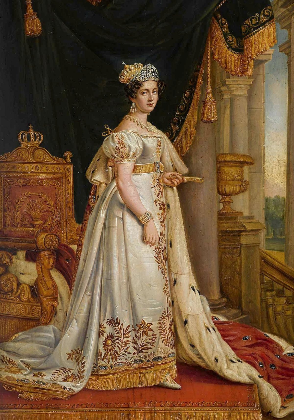 Queen Therese of Bavaria in her coronation regalia