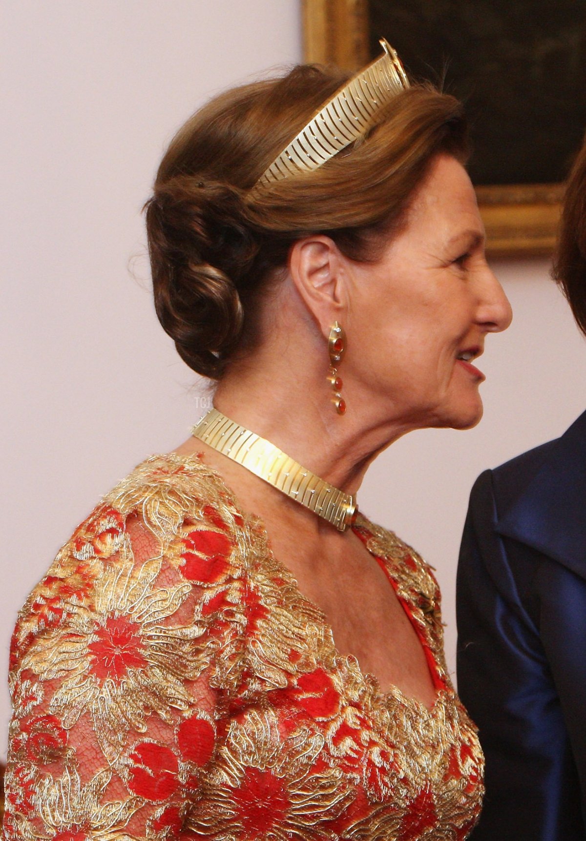 Norwegian Queen Sonja attends a state banquet in honour of her and Norwegian King Harald V at Bellevue Palace October 15, 2007 in Berlin, Germany