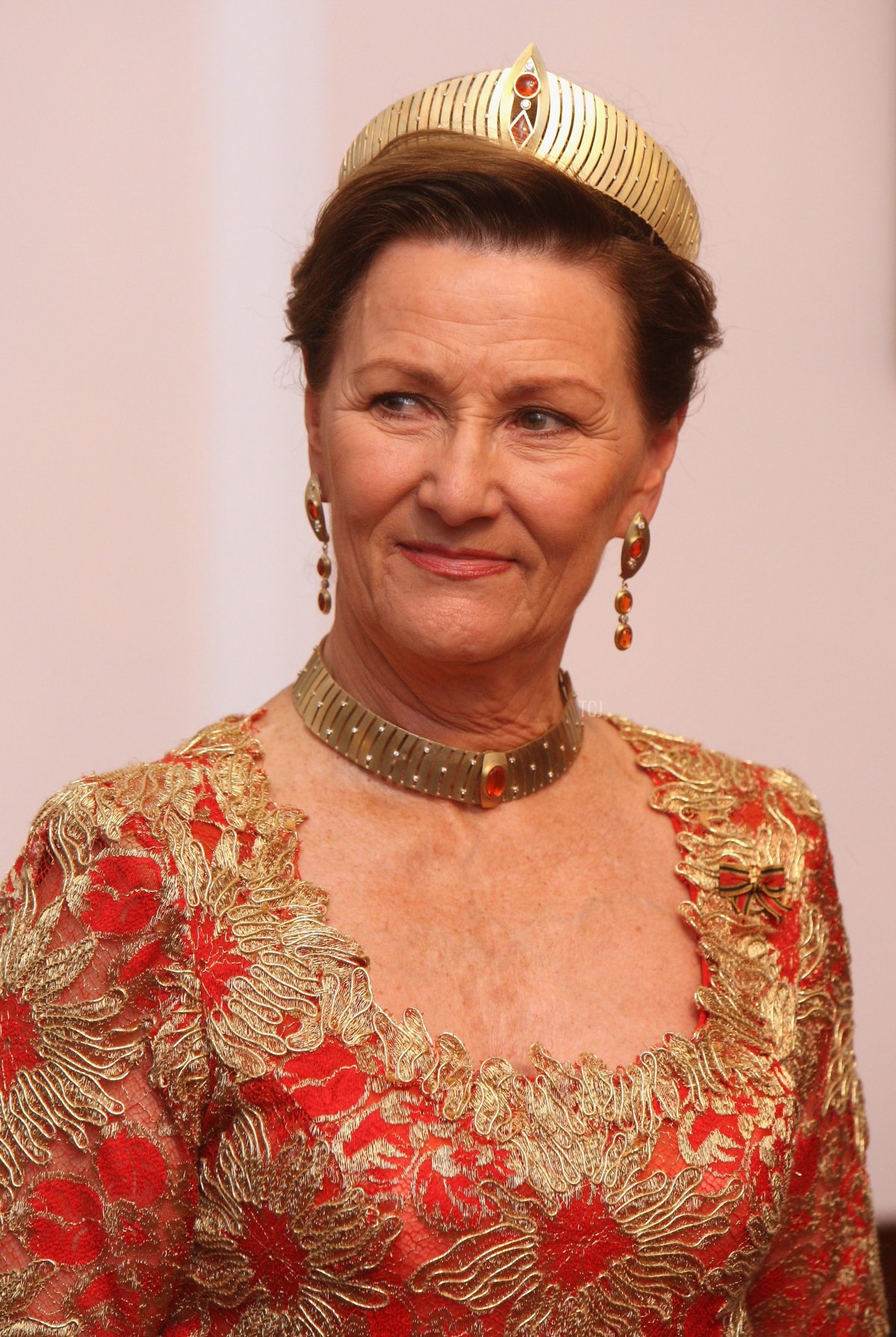 Norwegian Queen Sonja attends a state banquet in honour of her and Norwegian King Harald V at Bellevue Palace October 15, 2007 in Berlin, Germany