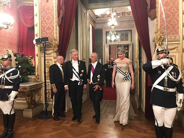 The King and Queen of the Belgians attend a state banquet in Portugal, October 2018 (Belgian Royal Palace)