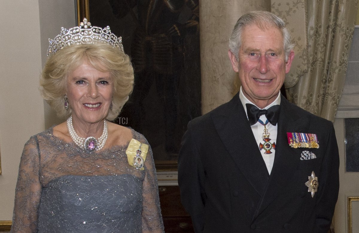 Prince Charles, Prince of Wales accompanied by Camilla, Duchess of Cornwall attend the CHOGM Banquet in Malta on November 27, 2015 near Attard, Malta