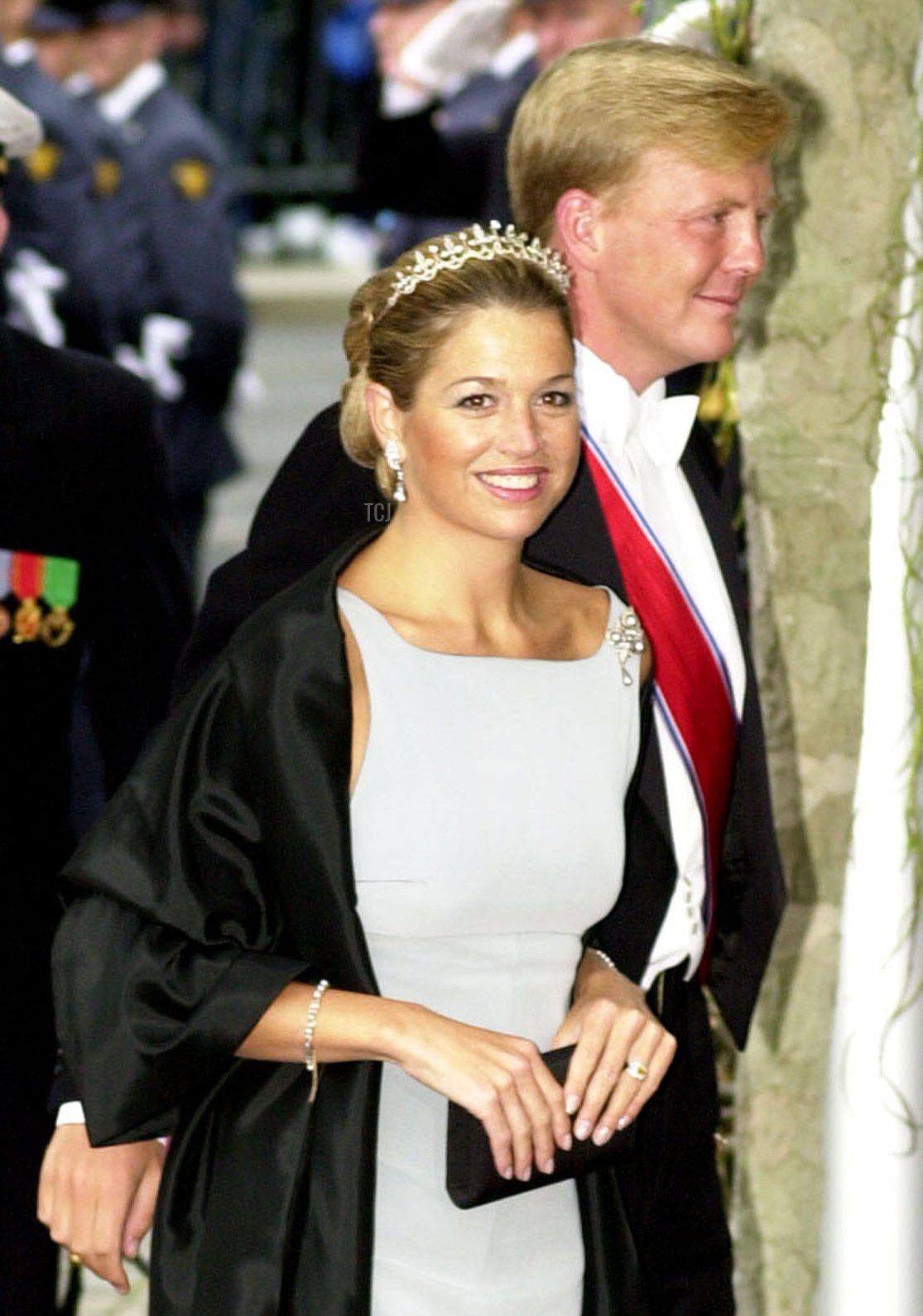 Maxima Zorreguita and the Crown Prince of Holland attend the wedding of Norwegian Crown Prince Haakon and Mette-Marit Tjessem Hoiby August 25, 2001 in Oslo Cathedral