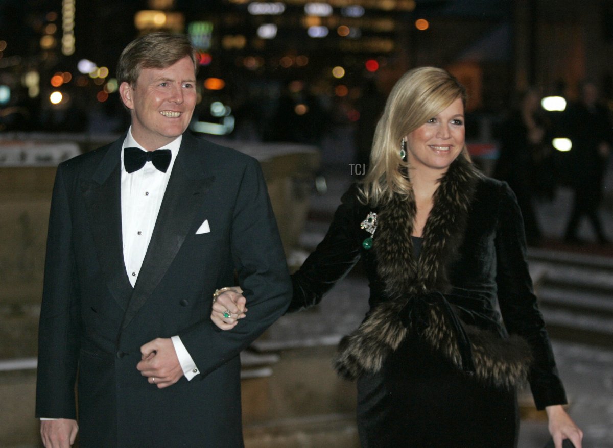 Dutch Prince Willem-Alexander and Princess Maxima arrive for Norwegian King Harald's 70th birthday celebrations 23 February 2007 at Oslo City Hall with a number of foreign Royals and dignitaries present