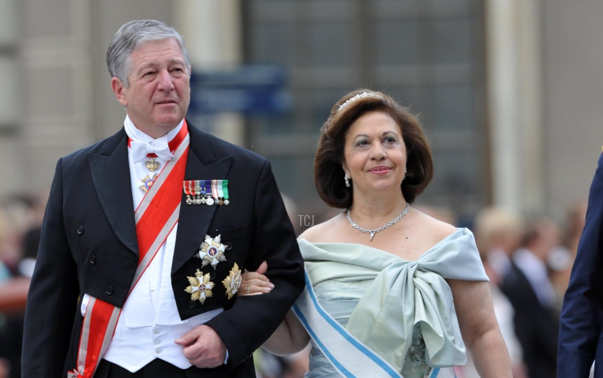 Crown Prince Alexander and Crown Princess Katherine of Serbia arrive for the wedding of Crown Princess Victoria of Sweden and Daniel Westling in Stockholm, Sweden, 19 June 2010