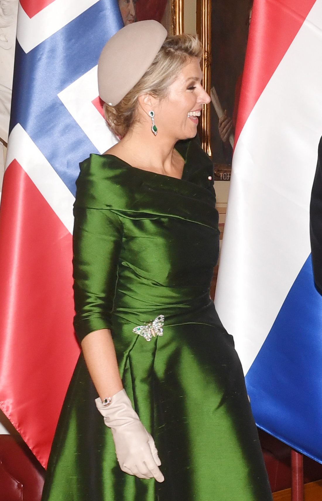 King Willem-Alexander and Queen Maxima at a signing of the guest book in the Eidsvoll Gallery at Stortinget on November 9, 2021 in Oslo, Norway