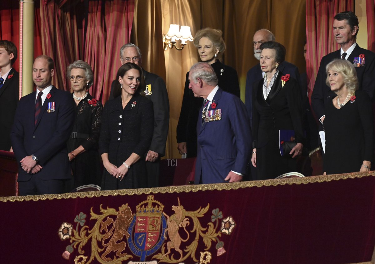 Members of the British royal family attend the Royal British Legion festival of Remembrance at the Albert Hall on November 13, 2021 in London, England