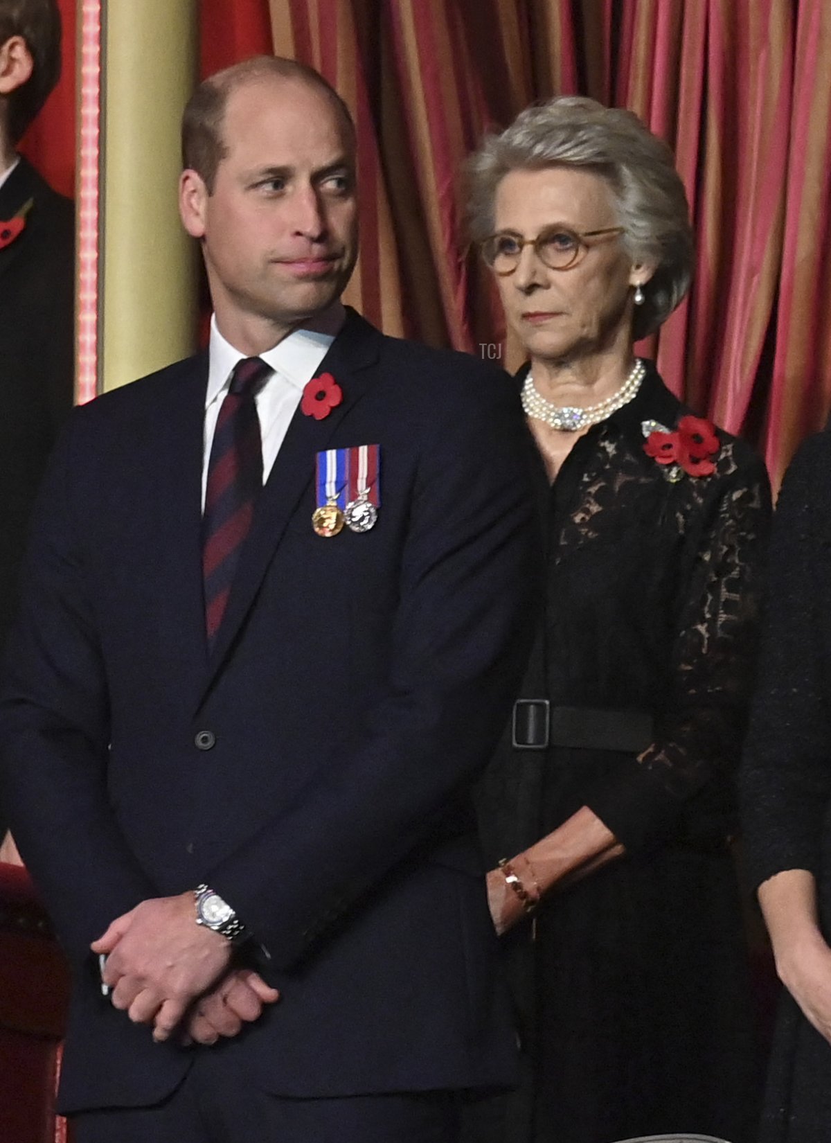 The Duke of Cambridge and the Duchess of Gloucester attend the Royal British Legion festival of Remembrance at the Albert Hall on November 13, 2021 in London, England