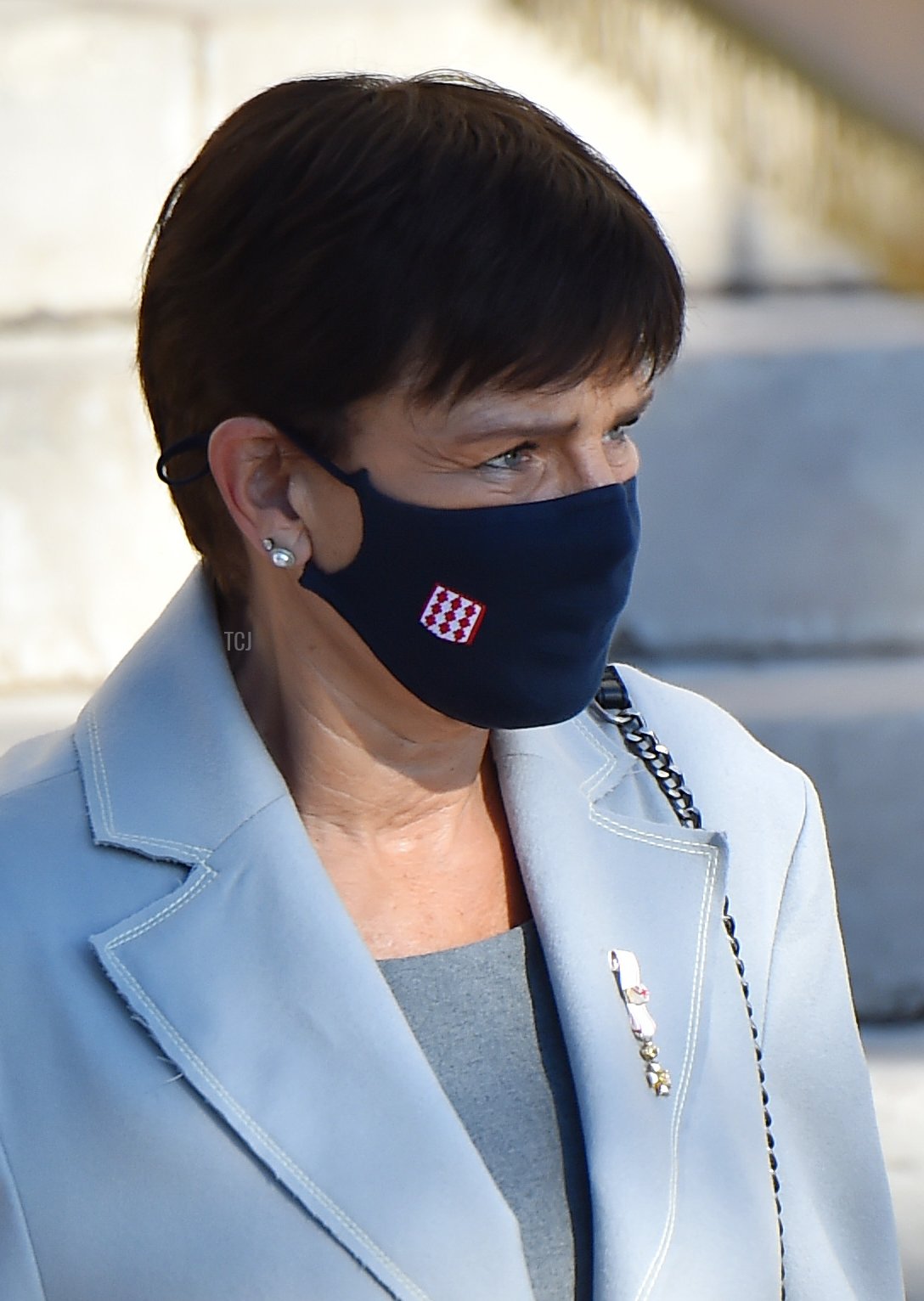 Princess Stephanie of Monaco leaves after a thanksgiving mass at the Cathedral of Monaco during the Monaco National Day Celebrations on November 19, 2021 in Monte-Carlo, Monaco
