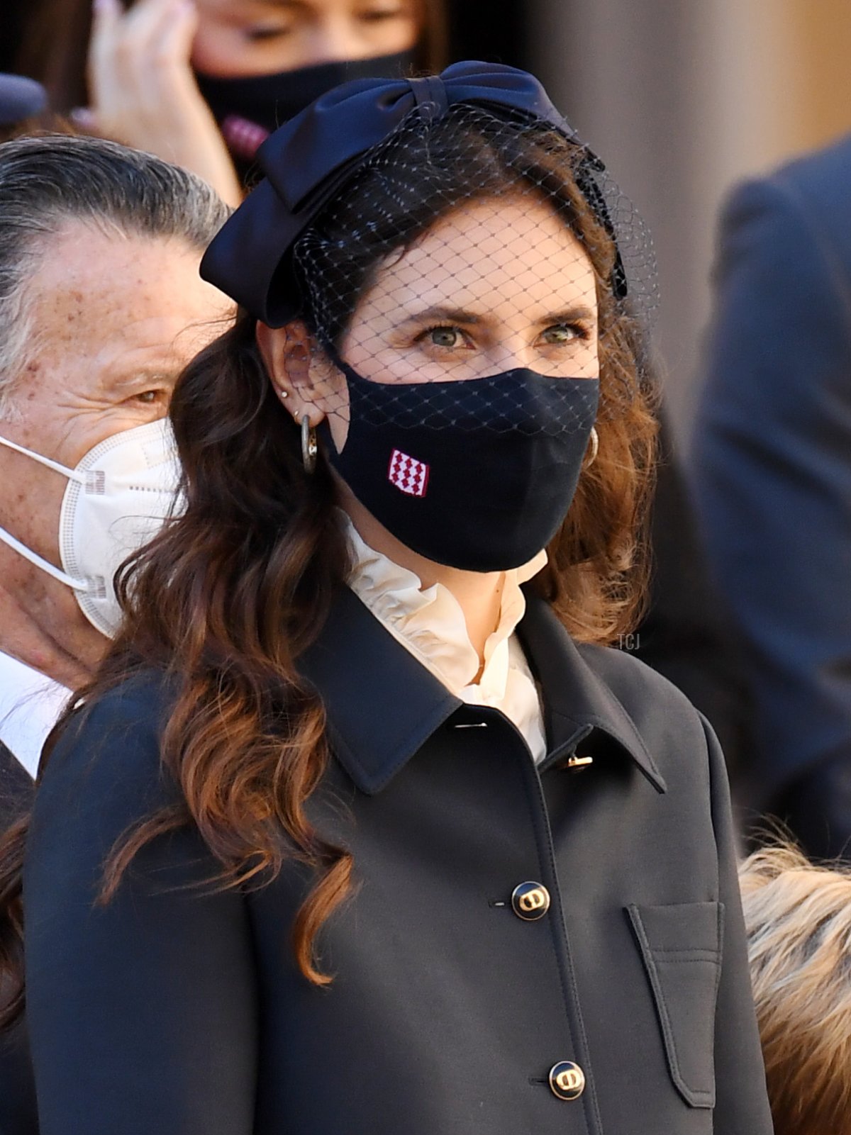 Andrea Casiraghi and Tatiana Casiraghi attend a military parade in the Palace courtyard during the Monaco National Day Celebrations on November 19, 2021 in Monte-Carlo, Monaco