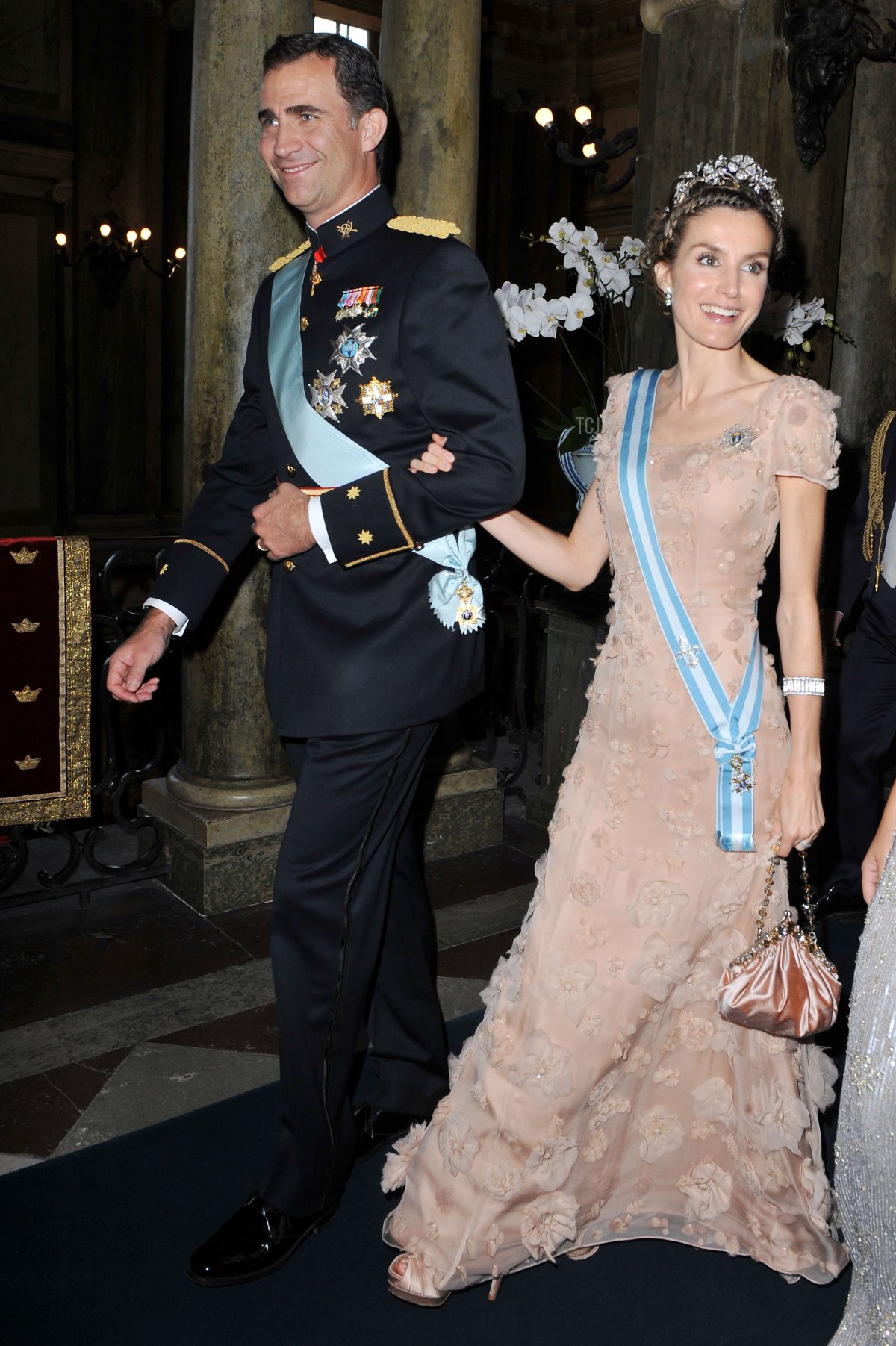 Crown Prince Felipe of Spain and Crown Princess Letizia of Spain attend the Wedding Banquet for Crown Princess Victoria of Sweden and her husband prince Daniel at the Royal Palace on June 19, 2010 in Stockholm, Sweden