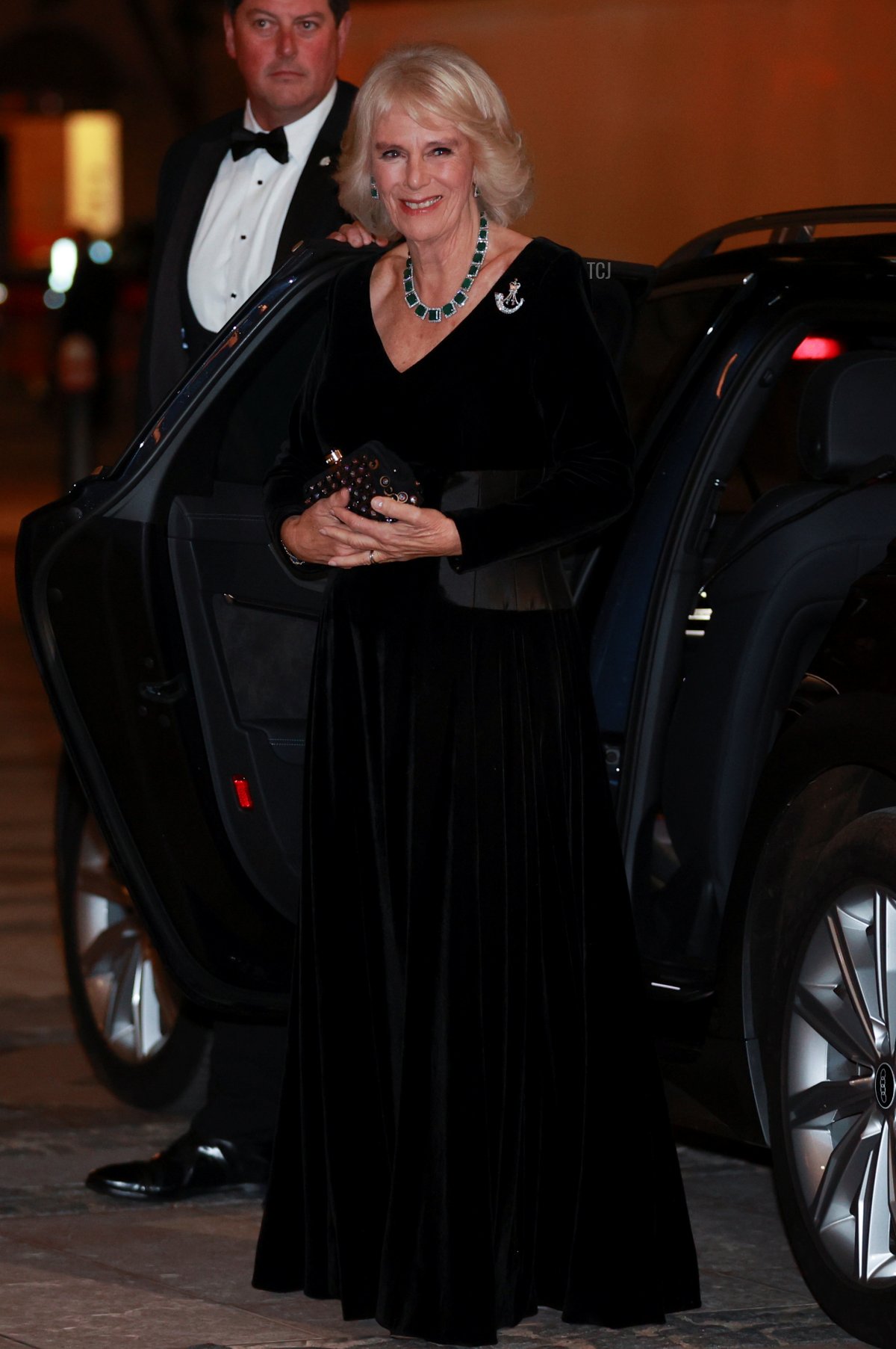 Britain's Camilla, Duchess of Cornwall arrives at the biennial Rifles Awards Dinner at the City of London Guildhall on November 24, 2021 in London, England
