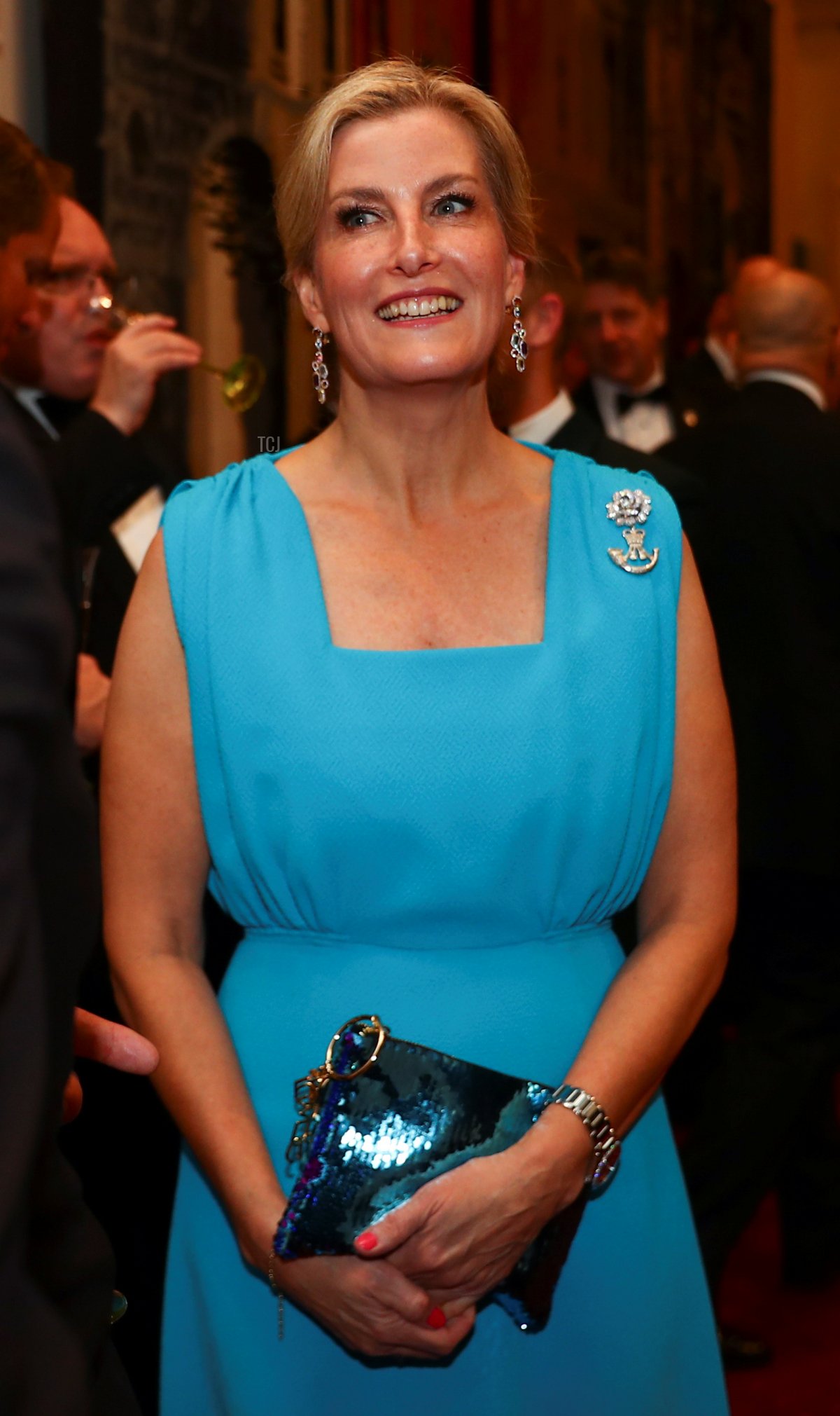 Britain's Sophie, Countess of Wessex talks to guests during the biennial Rifles Awards Dinner at the City of London Guildhall on November 24, 2021 in London, England