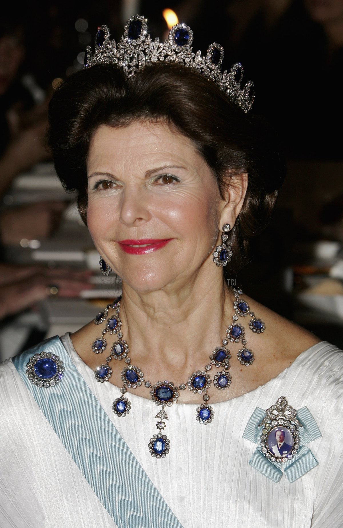 Queen Silvia of Sweden attends the Nobel Foundation Prize 2006 Gala Dinner at the City Hall on December 10, 2006 in Stockholm, Sweden