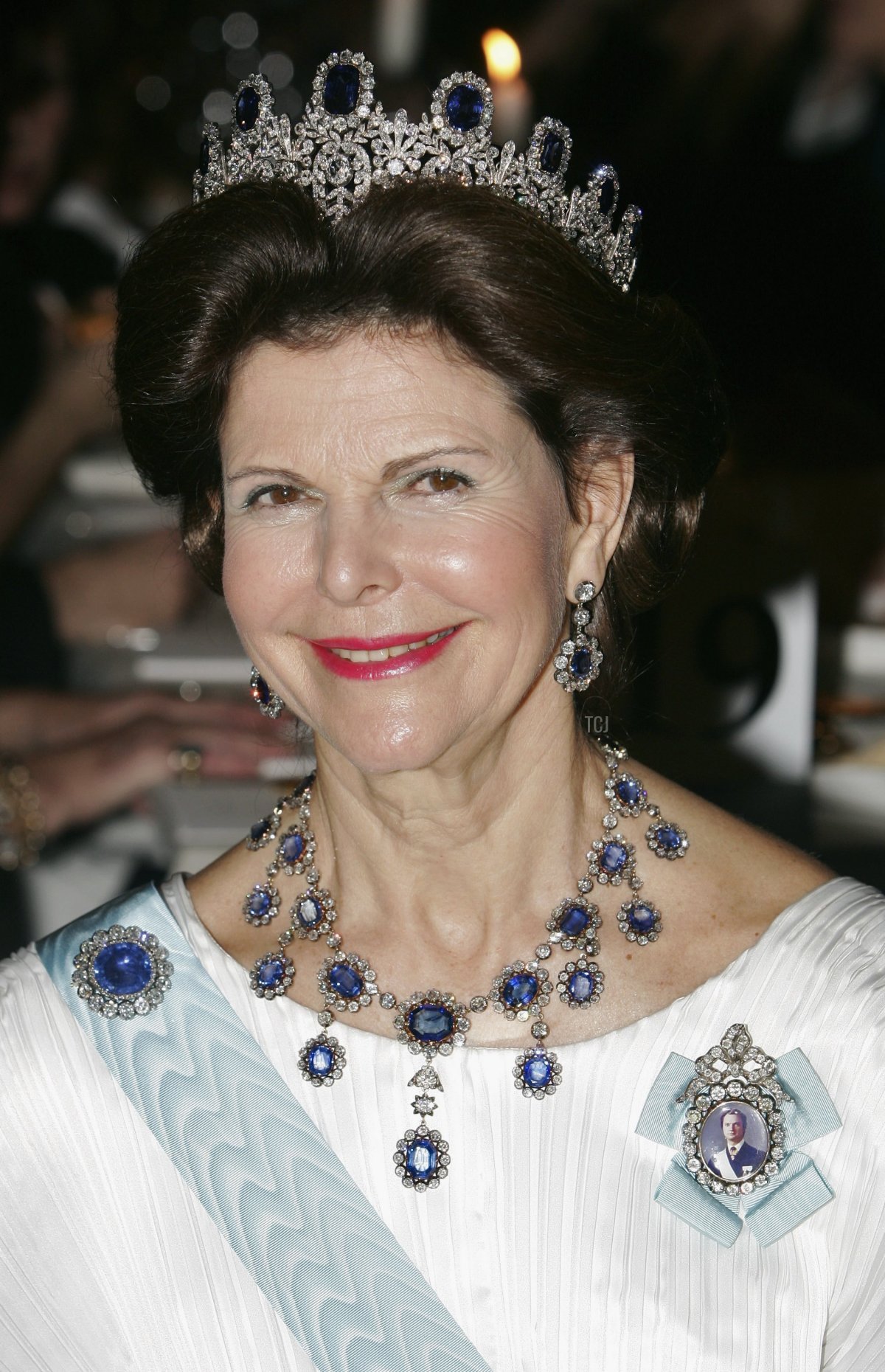 Queen Silvia of Sweden attends the Nobel Foundation Prize 2006 Gala Dinner at the City Hall on December 10, 2006 in Stockholm, Sweden