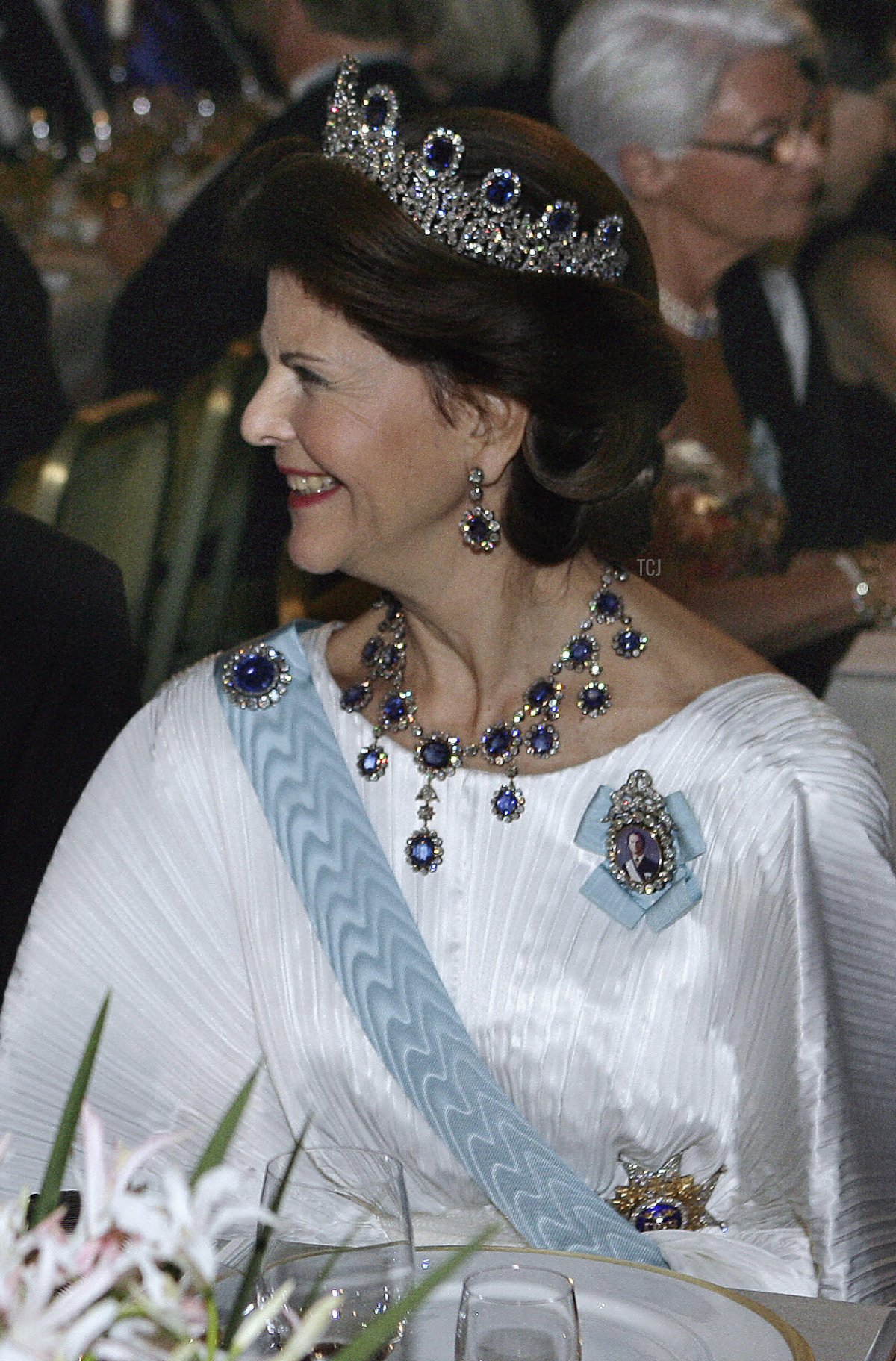 Queen Silvia of Sweden attends the Nobel Foundation Prize 2006 Gala Dinner at the City Hall on December 10, 2006 in Stockholm, Sweden