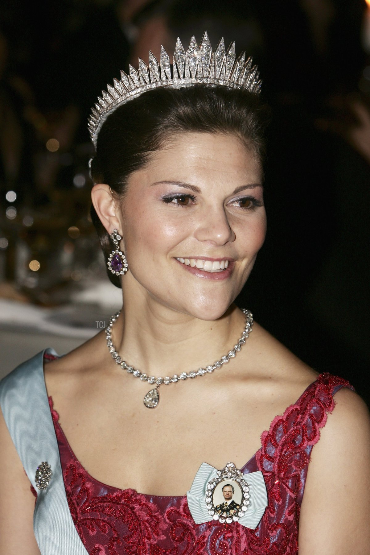Crown Princess Victoria of Sweden attends the Nobel Foundation Prize 2006 Gala Dinner at the City Hall on December 10, 2006 in Stockholm, Sweden