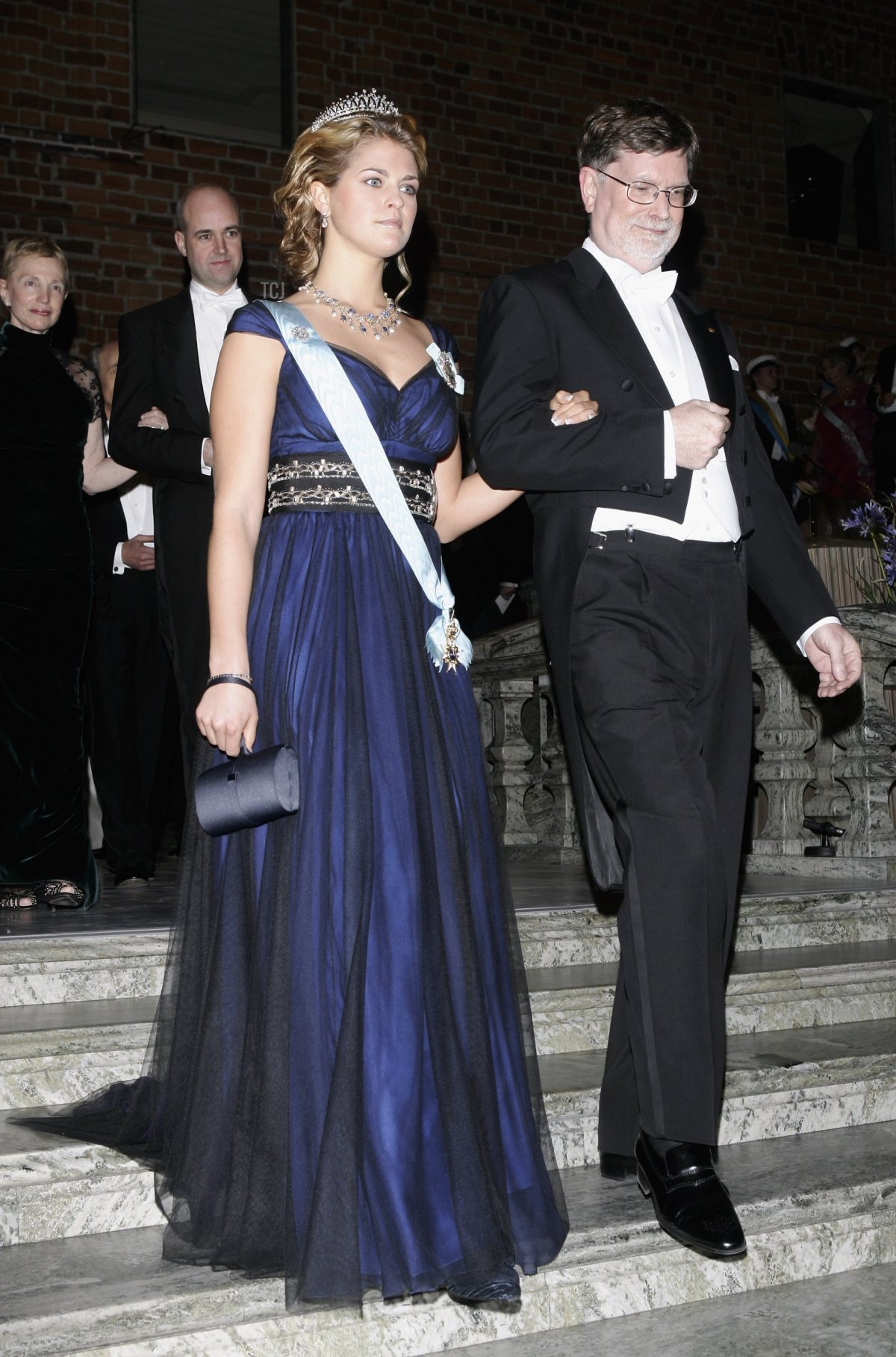 Princess Madeleine of Sweden and Physics Nobel Prize George F. Smoot arrive to attend the Nobel Foundation Prize 2006 Gala Dinner at the City Hall on December 10, 2006 in Stockholm, Sweden