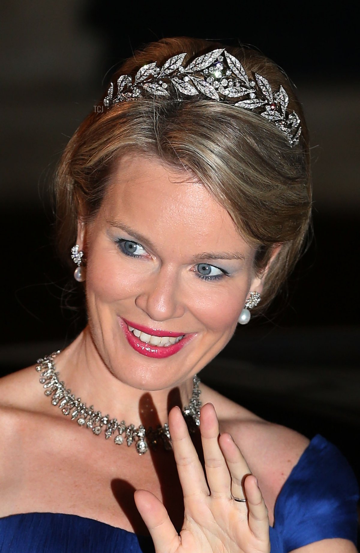 Princess Mathilde of Belgium attends the Gala dinner for the wedding of Prince Guillaume Of Luxembourg and Stephanie de Lannoy at the Grand-ducal Palace on October 19, 2012 in Luxembourg