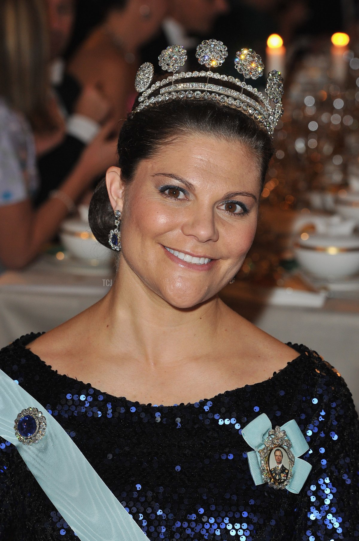 Crown Princess Victoria of Sweden attends the Nobel Banquet at the City Hall on December 10, 2011 in Stockholm, Sweden