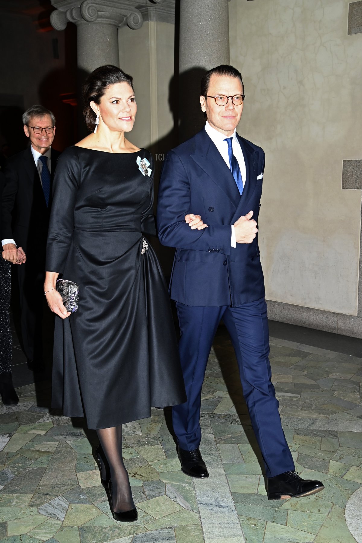 Crown Princess Victoria of Sweden and Prince Daniel of Sweden arrive for the Nobel Prize Awards ceremony at the Concert Hall on December 10, 2021 in Stockholm, Sweden