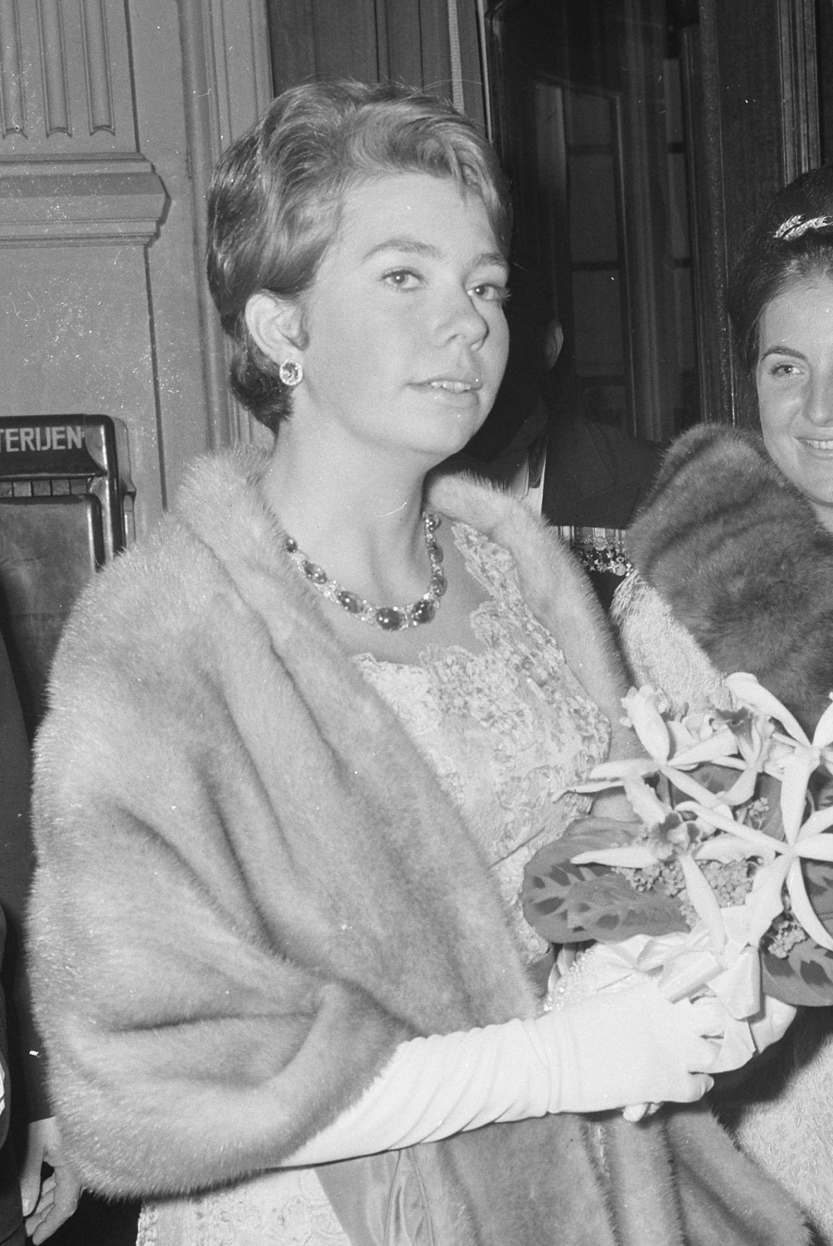 Princess Margriet of the Netherlands and Princess Christina of Sweden attend the opening of the Holland Festival in Scheveningen, June 15, 1964