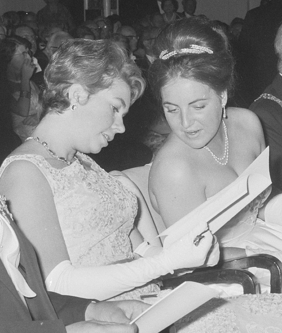 Princess Margriet of the Netherlands and Princess Christina of Sweden attend the opening of the Holland Festival in Scheveningen, June 15, 1964
