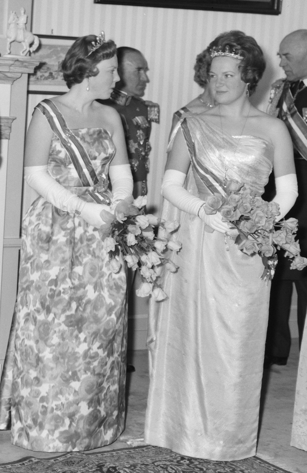 The Dutch royals attend a gala dinner at the Austrian Embassy, 18 May 1961