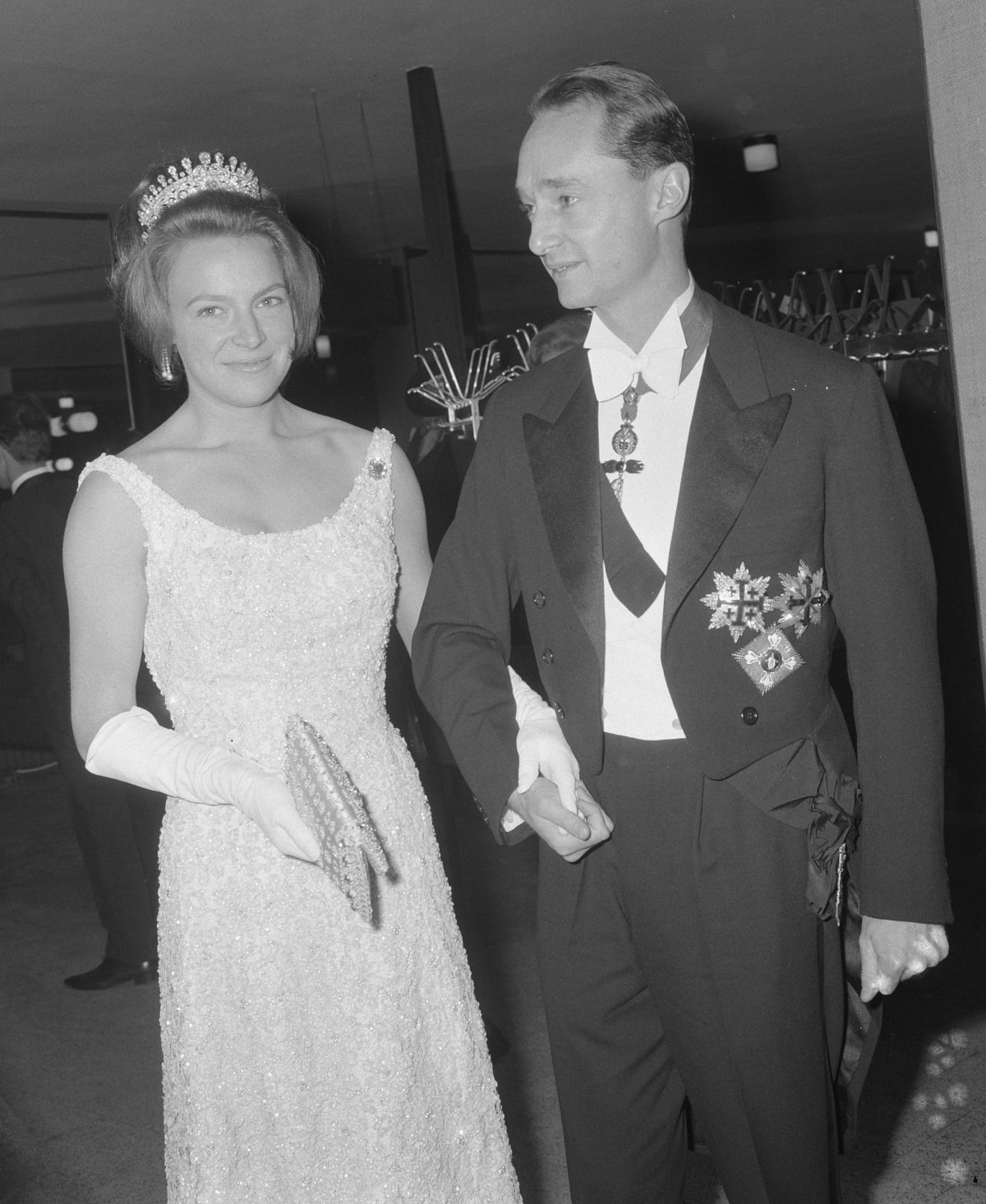 Prince Carlos Hugo and Princess Irene attend a ball in Bonn, November 1964