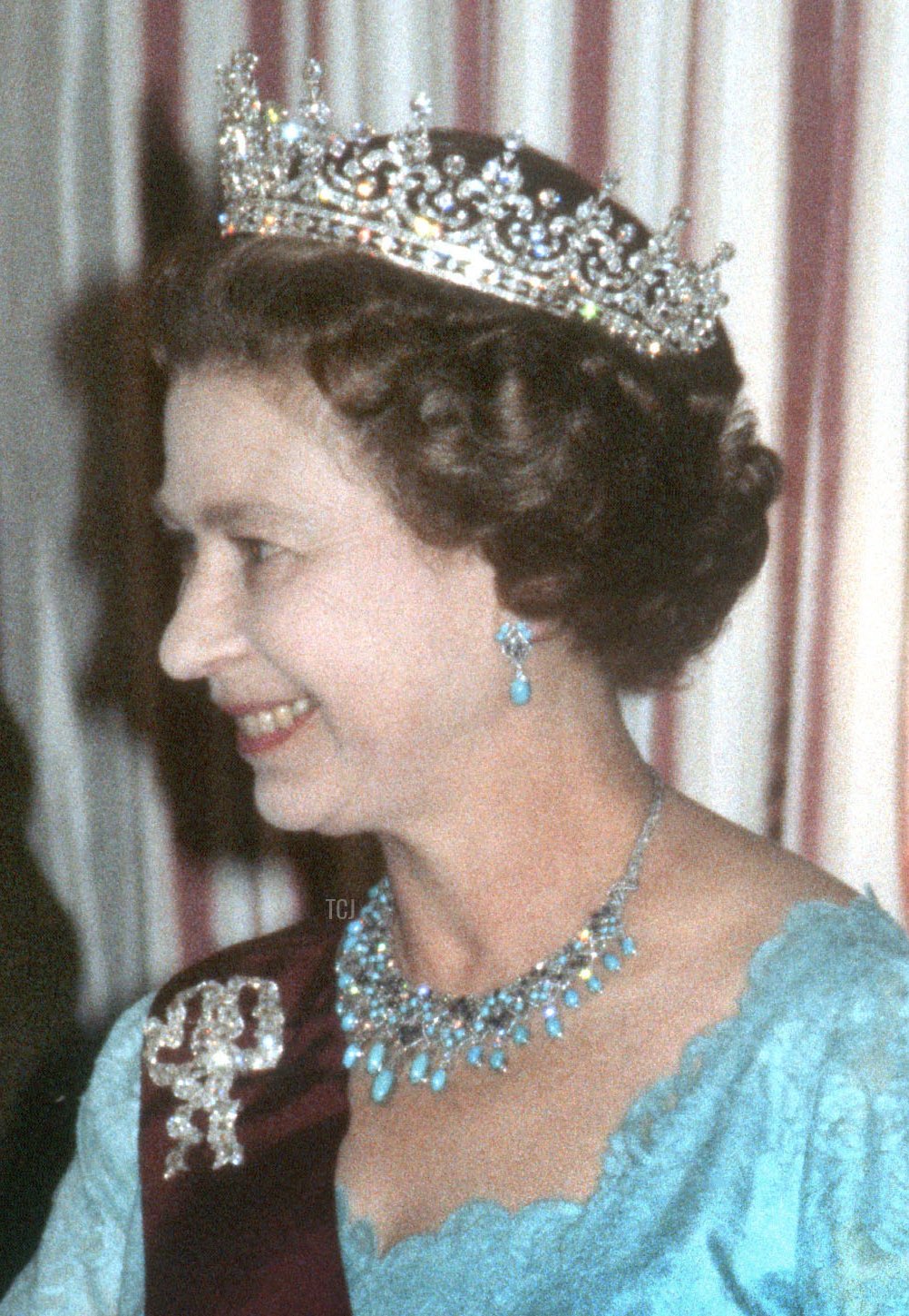 Queen Elizabeth II attends a banquet in Amman during her Royal Tour of Jordan, March 1984
