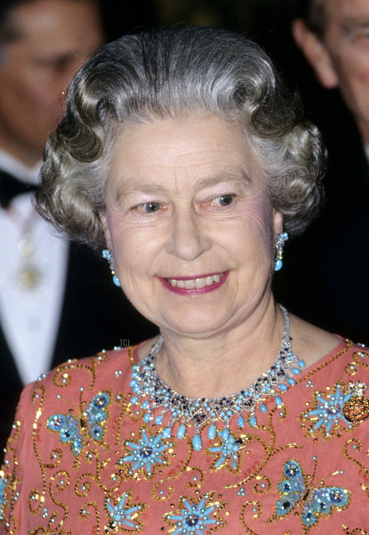 HM Queen Elizabeth II attends the Berlin Tattoo at Deutschlandhalle in Berlin during her State Visit to Germany October 1992