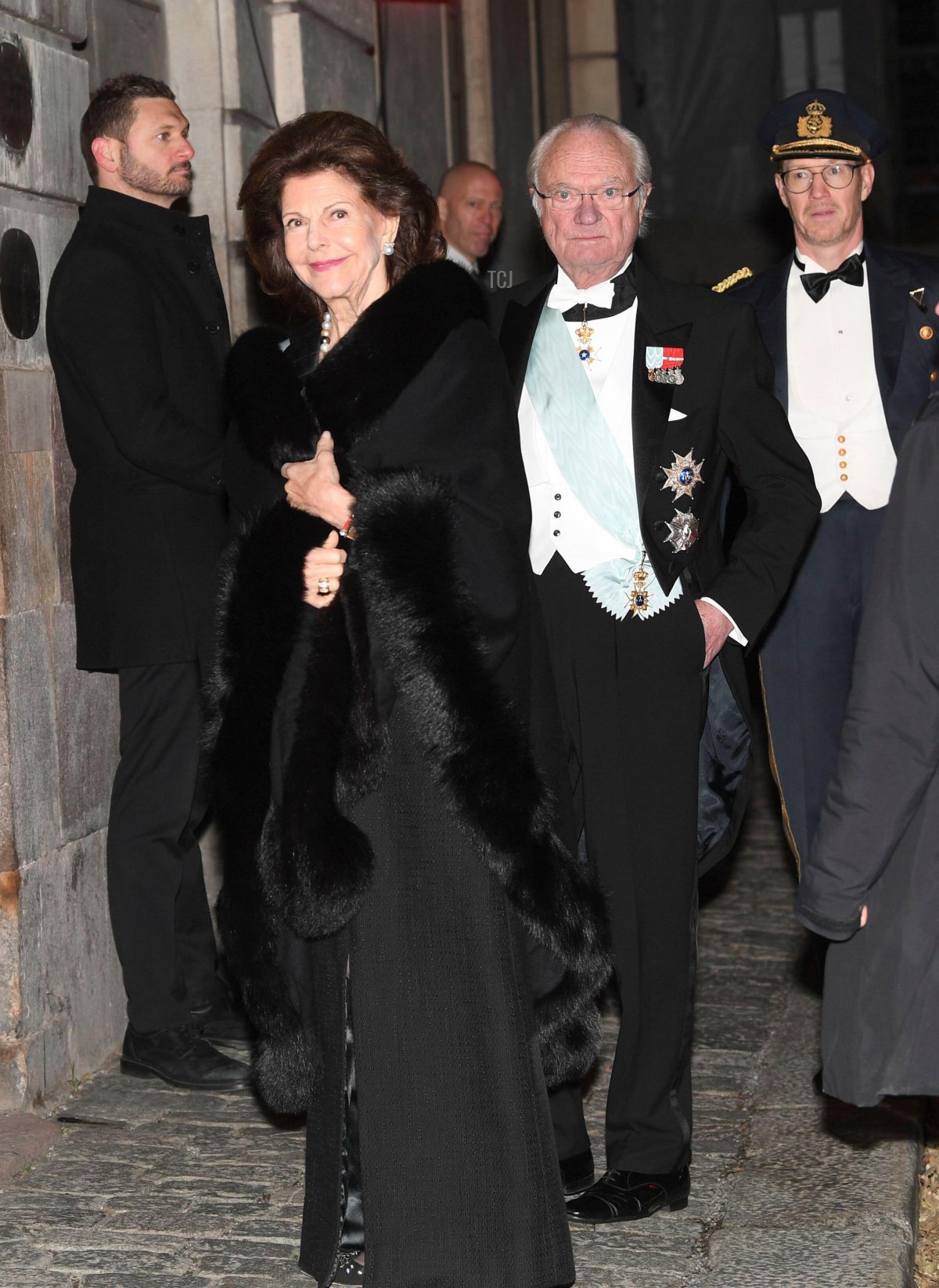 Queen Silvia and King Carl XVI Gustaf of Sweden attend the Swedish Academy's Annual Grand Ceremony at the Old Stock Exchange building in Stockholm, Sweden, 20 Dec 2021