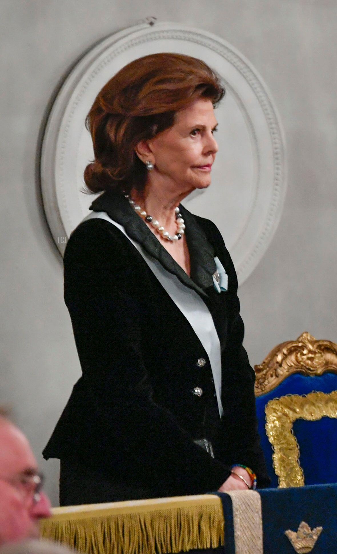 Queen Silvia of Sweden attends the Swedish Academy's Annual Grand Ceremony at the Old Stock Exchange building in Stockholm, Sweden, 20 Dec 2021