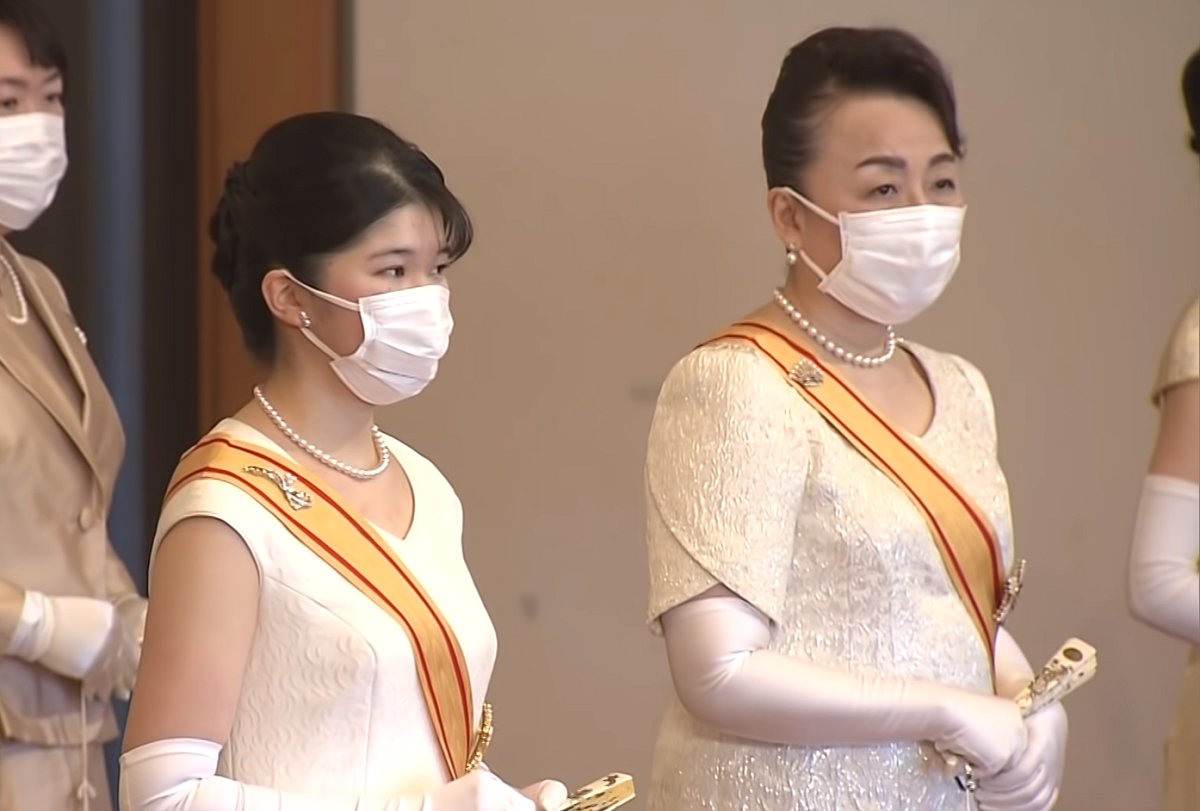 Members of the Japanese imperial family attend the annual New Year reception at the Imperial Palace in Tokyo, 1 Jan 2022