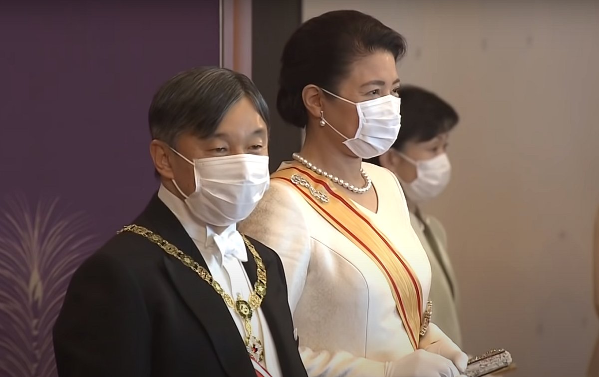 Members of the Japanese imperial family attend the annual New Year reception at the Imperial Palace in Tokyo, 1 Jan 2022