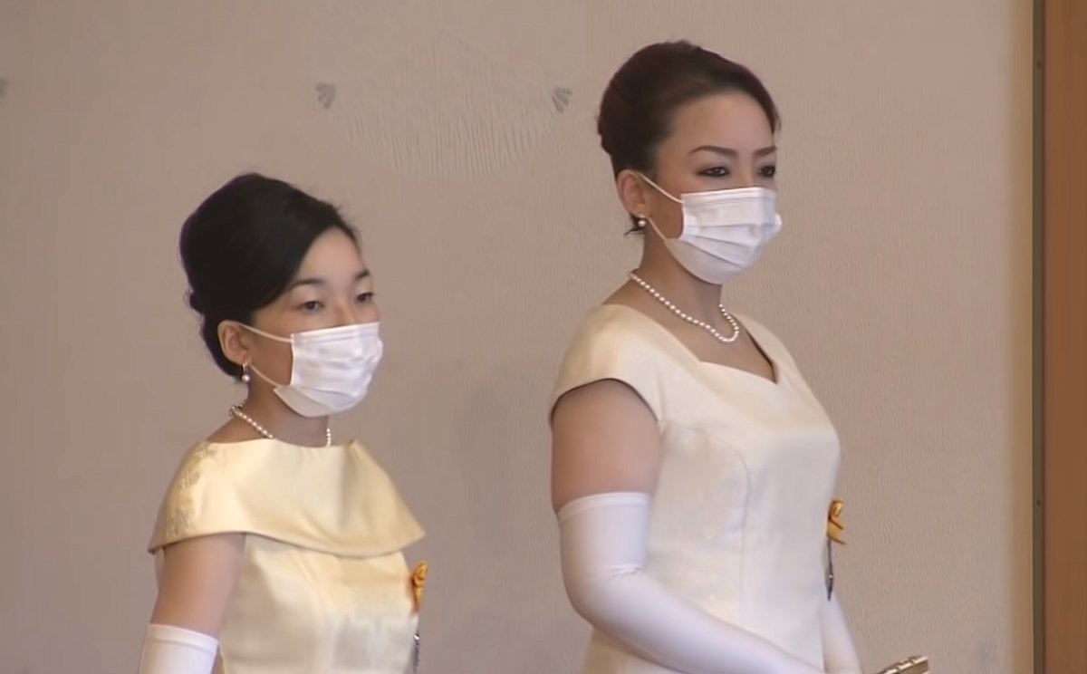 Members of the Japanese imperial family attend the annual New Year reception at the Imperial Palace in Tokyo, 1 Jan 2022