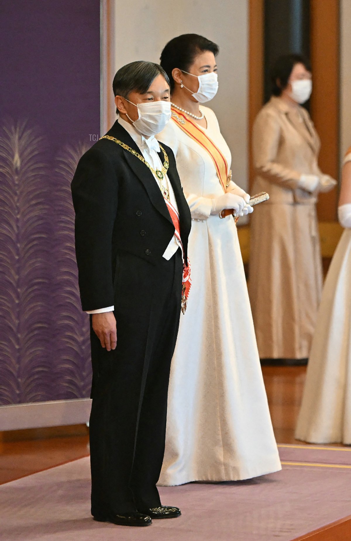 Members of the Japanese imperial family attend the annual New Year reception at the Imperial Palace in Tokyo, 1 Jan 2022