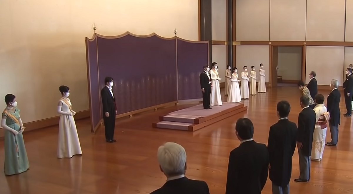 Members of the Japanese imperial family attend the annual New Year reception at the Imperial Palace in Tokyo, 1 Jan 2022