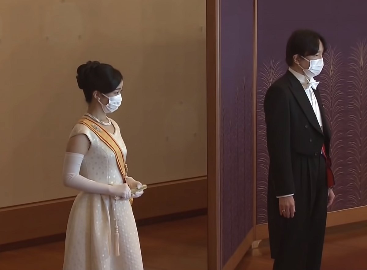 Members of the Japanese imperial family attend the annual New Year reception at the Imperial Palace in Tokyo, 1 Jan 2022