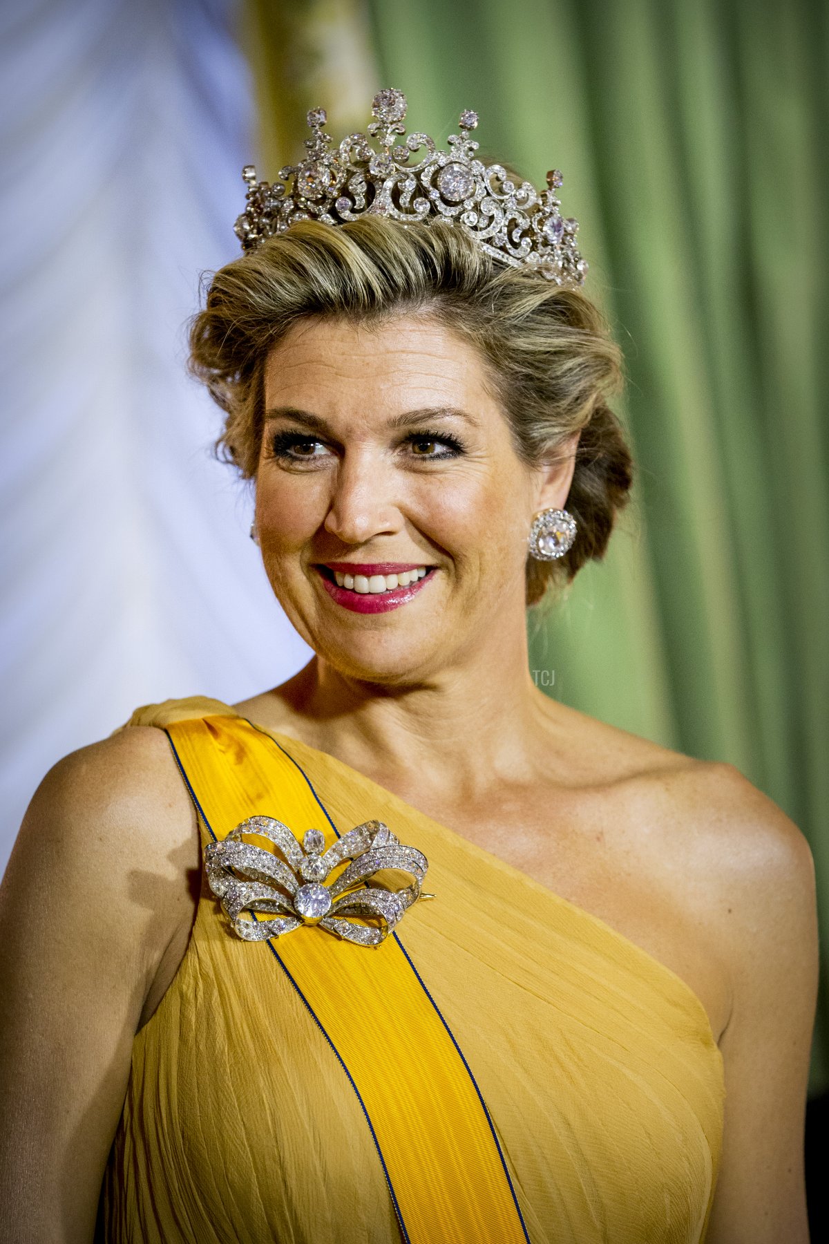 Queen Maxima of The Netherlands during the official picture at the state banquet in the Grand Ducal Palace on May 23, 2018 in Luxembourg