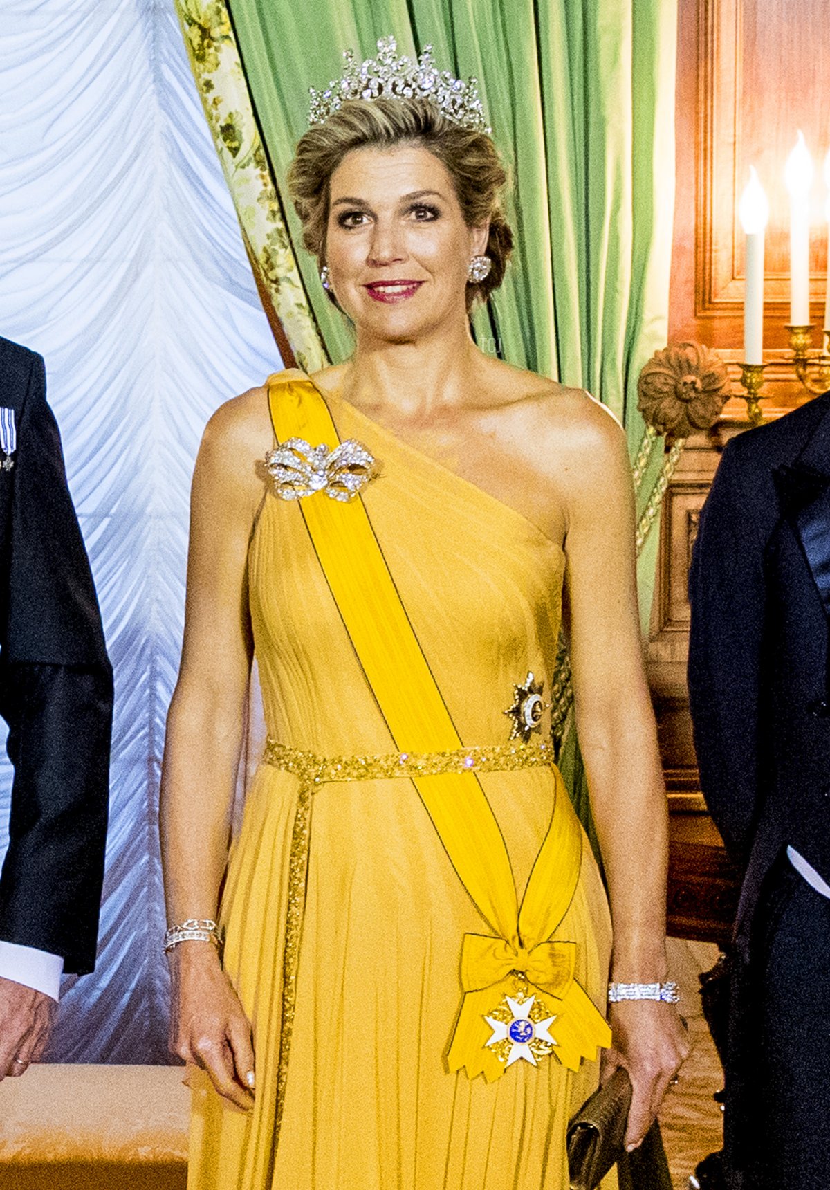 Queen Maxima of The Netherlands during the official picture at the state banquet in the Grand Ducal Palace on May 23, 2018 in Luxembourg