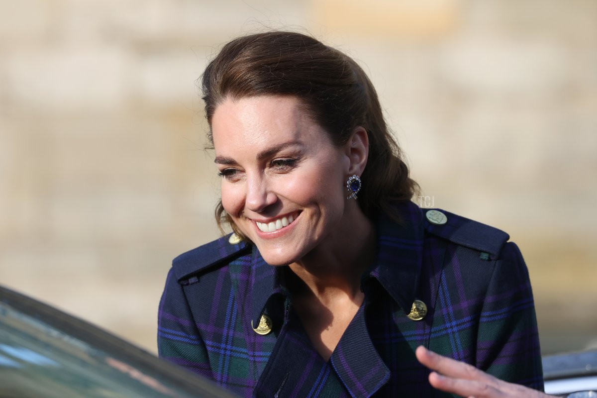Prince William, Duke of Cambridge and Catherine, Duchess of Cambridge greet NHS staff as they host NHS Charities Together and NHS staff at a unique drive-in cinema to watch a special screening of Disney’s Cruella at the Palace of Holyroodhouse on day six of their week-long visit to Scotland on May 26, 2021 in Edinburgh, Scotland