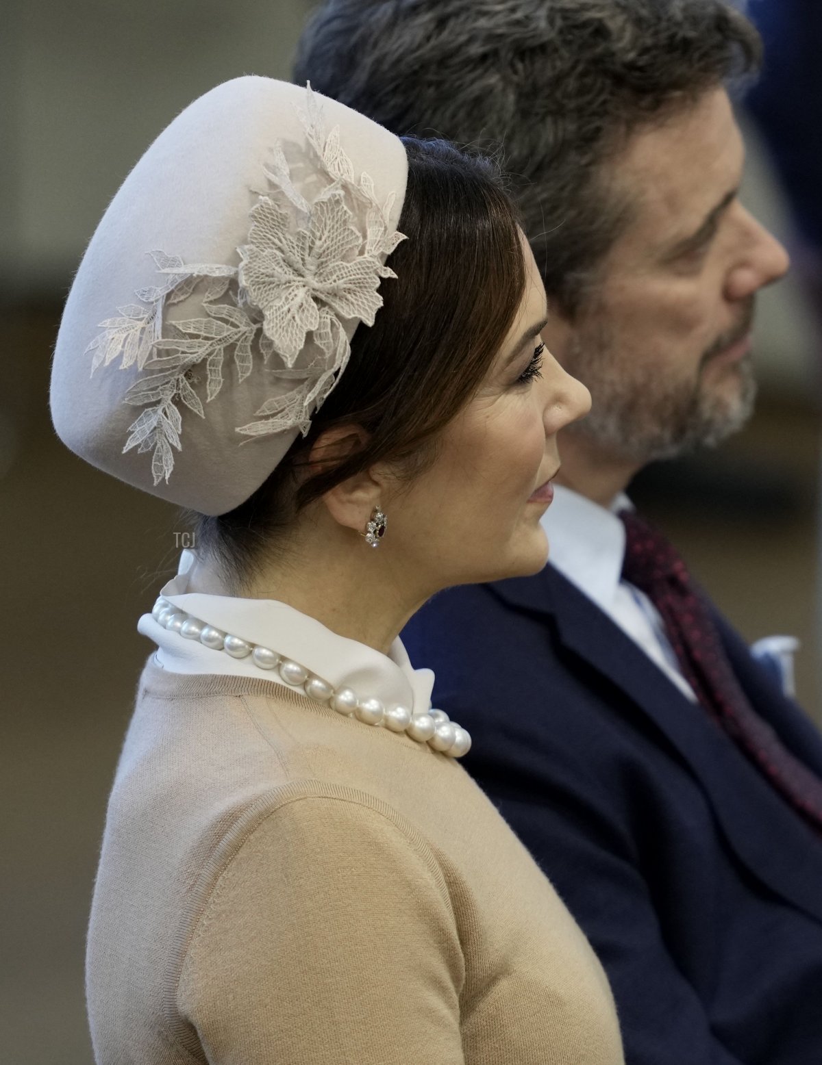 Crown Princes Mary of Denmark and Crown Prince Frederik of Denmark attend the Danish Parliament's celebration of the 50th Regent's Anniversary of Queen Margrethe II of Denmark at Christiansborg Caste in Copenhagen on January 14, 2022