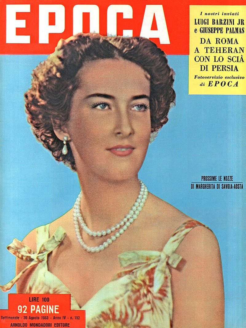 The cover of the weekly magazine Epoca showing the Italian princess Margherita of Savoy-Aosta. 30th August 1953