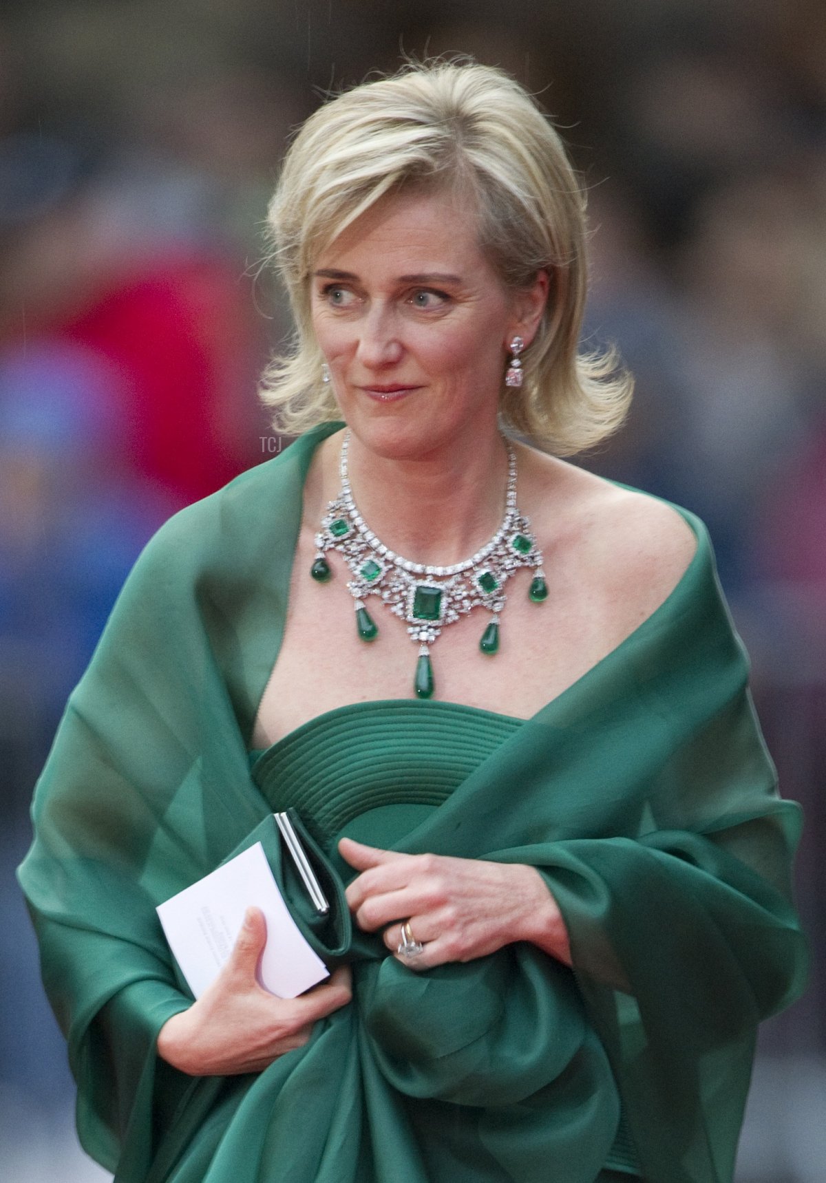 Princess Astrid of Belgium arrives for a gala performance at the Stockholm Concert Hall in Stockholm on June 18, 2010, at the start of the weekend's wedding celebrations