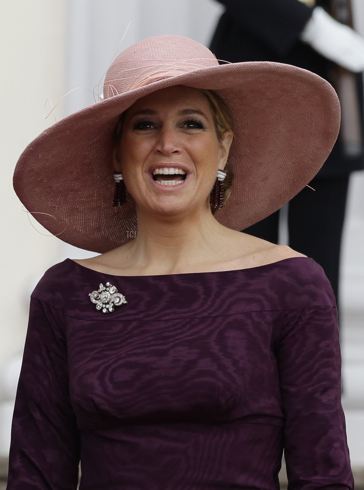 Princess Maxima of the Netherlands smiles upon her arrival at Bellevue Presidential Palace on April 12, 2011 in Berlin, Germany