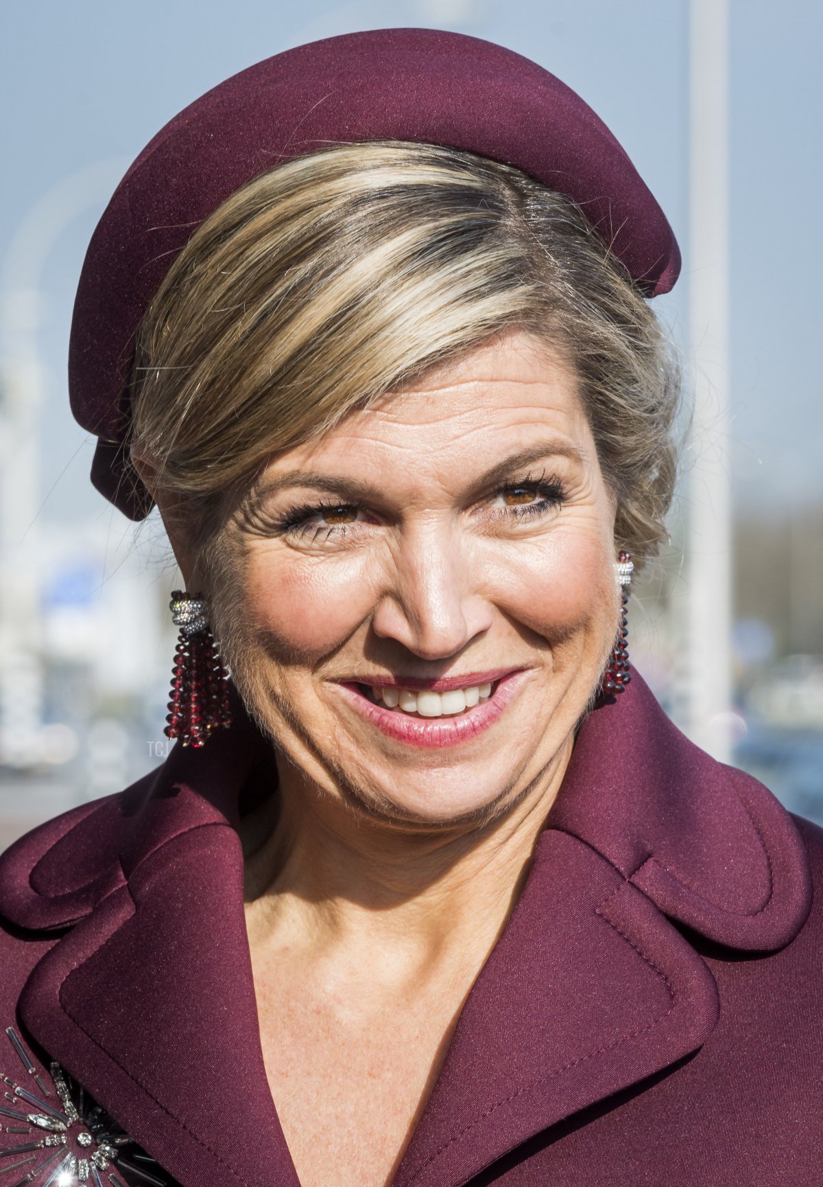 Dutch Queen Maxima smiles as she visits the Center for Youth and Family (CJG) in The Hague, The Netherlands, on March 28, 2017
