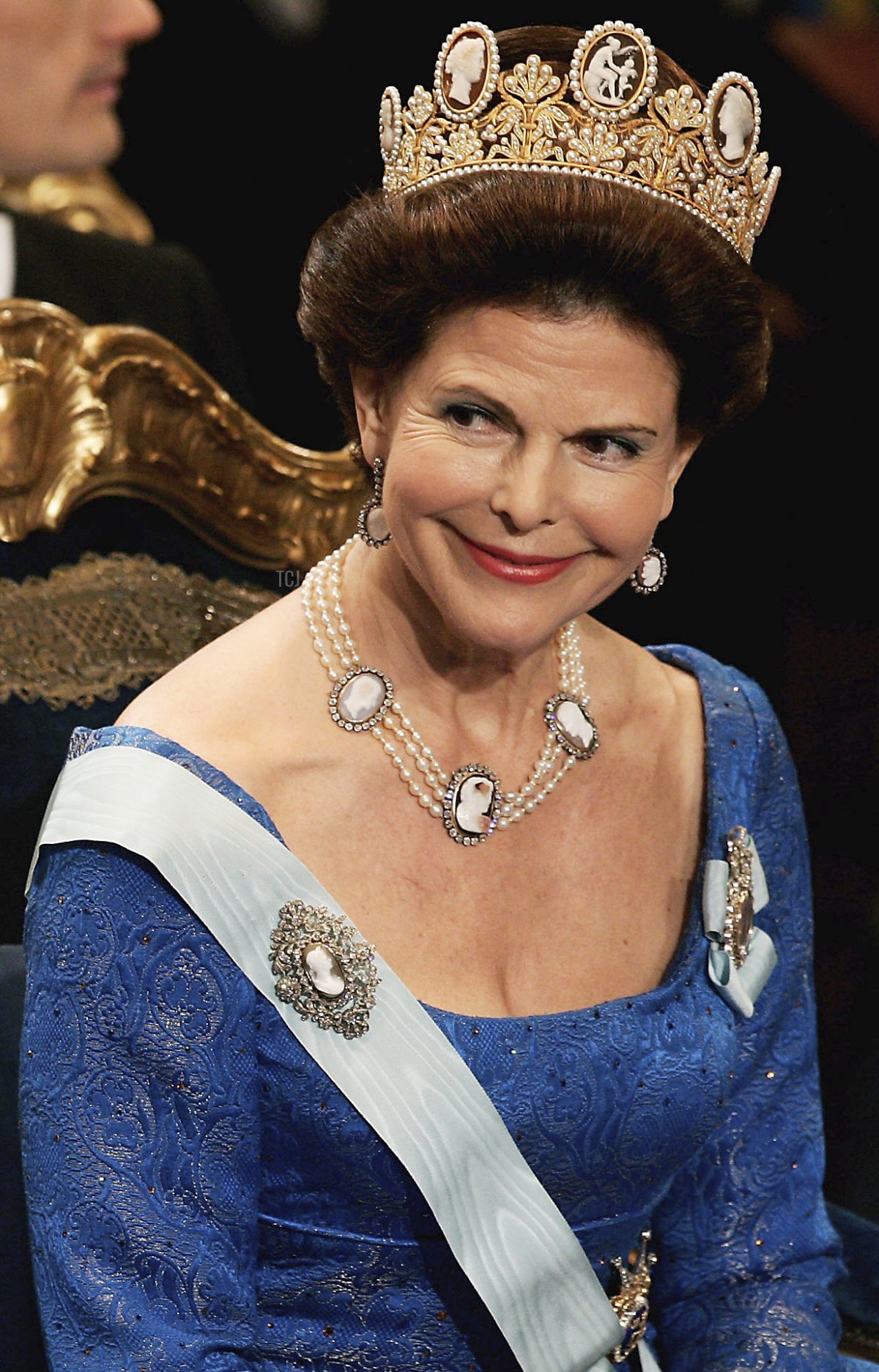 Queen Silvia of Sweden attends the Nobel Foundation Prize 2005 at the Concert Hall on December 10, 2005 in Stockholm, Sweden