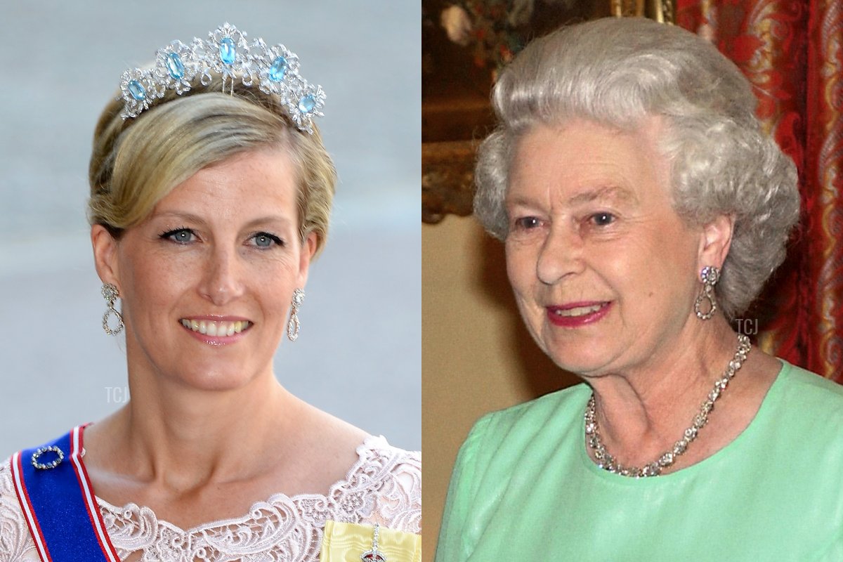 Sophie, Countess of Wessex attends the wedding of Princess Madeleine of Sweden and Christopher O'Neill hosted by King Carl Gustaf XIV and Queen Silvia at The Royal Palace on June 8, 2013 in Stockholm, Sweden/Russia's President Vladimir Putin (L) talks to Britain's Queen Elizabeth II as they arrive for a banquet at Spencer House in London, June 2003