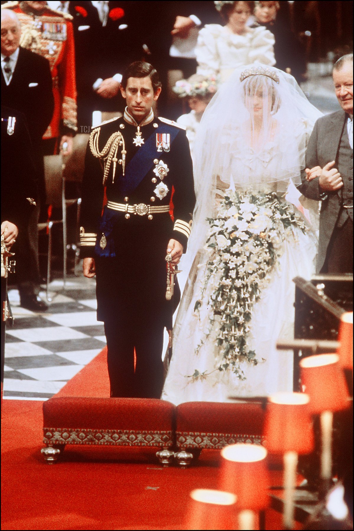 Picture of Lady Diana, Princess of Wales with Prince Charles of Wales at their wedding at St Paul Cathedral in London in this file photo dated 29 July 1981