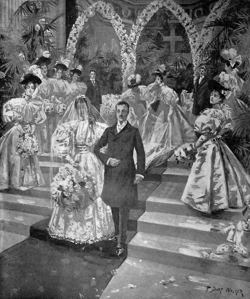 Illustration of the 1895 wedding of the Duke of Marlborough and Consuelo Vanderbilt